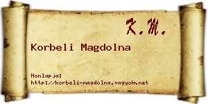 Korbeli Magdolna névjegykártya